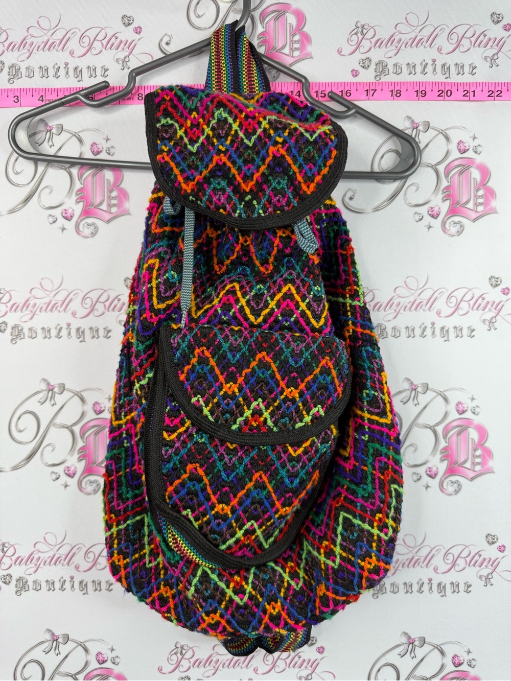 Backpack boho hippie Multi-Color Woven Backpack Purse - Casual embroidered Bag
